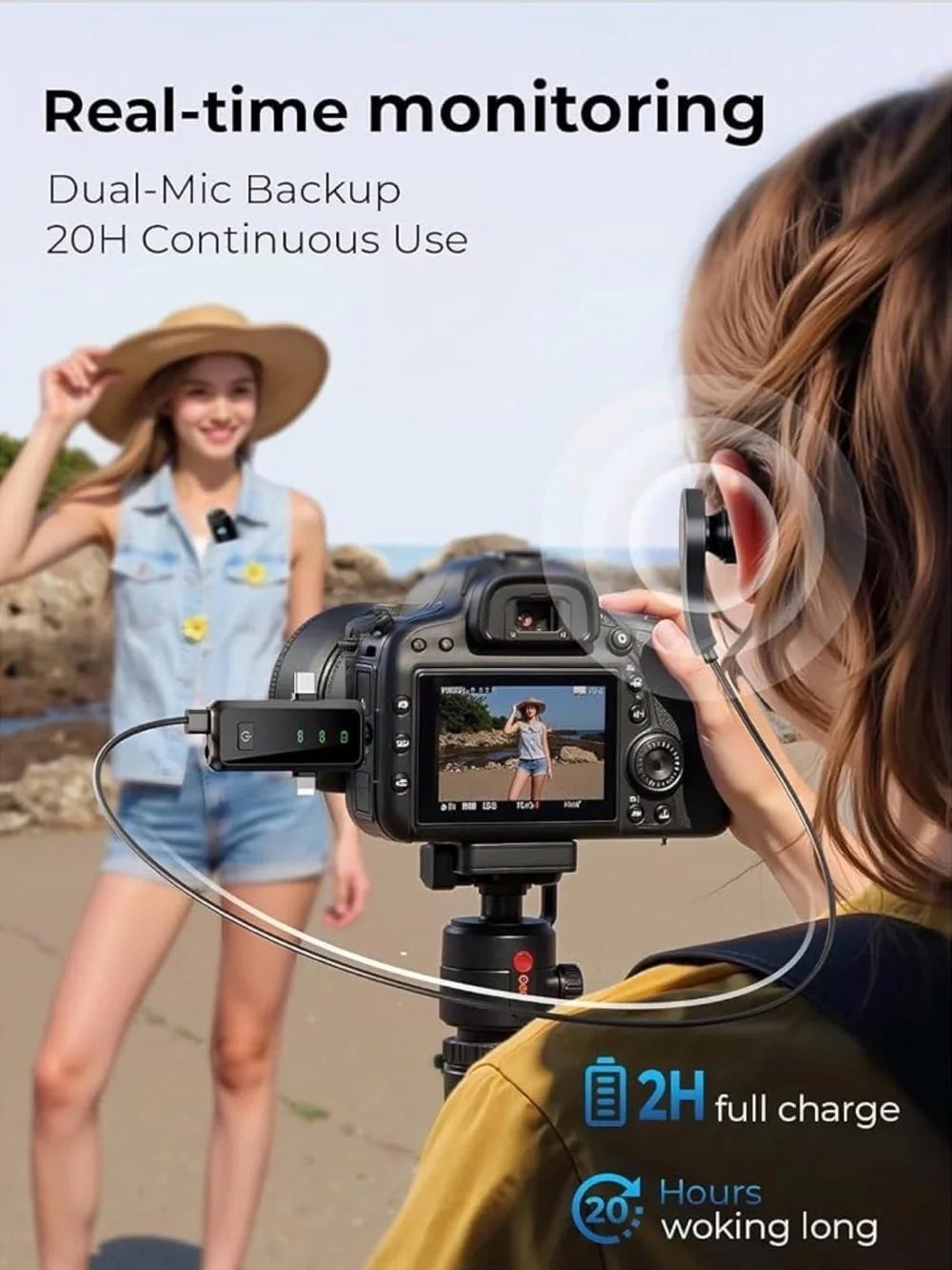 Wireless Compact Microphone Receiver - Black
